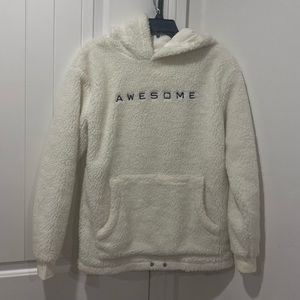 White fuzzy hoodie